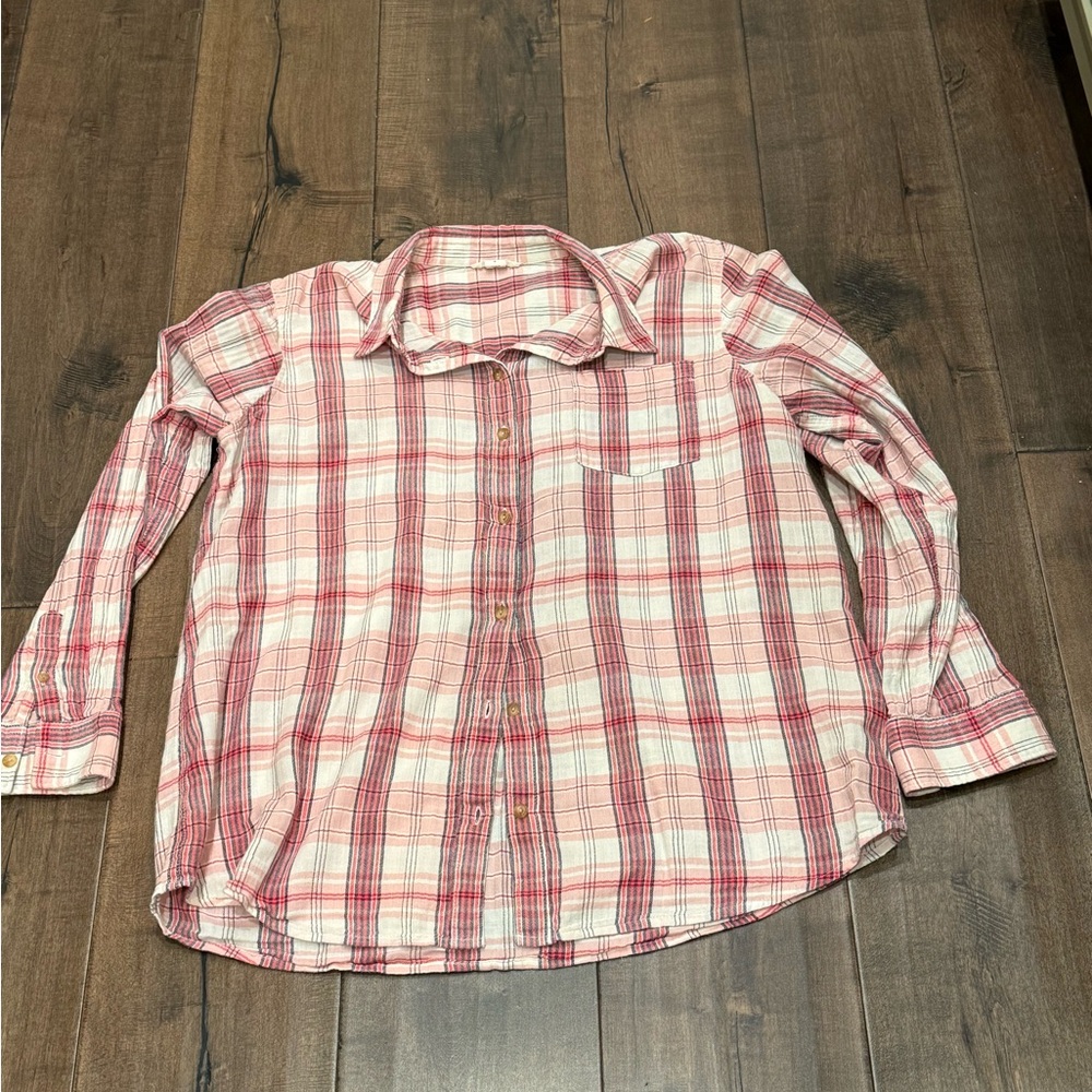 Caslon Red and White Plaid Button Down Shirt